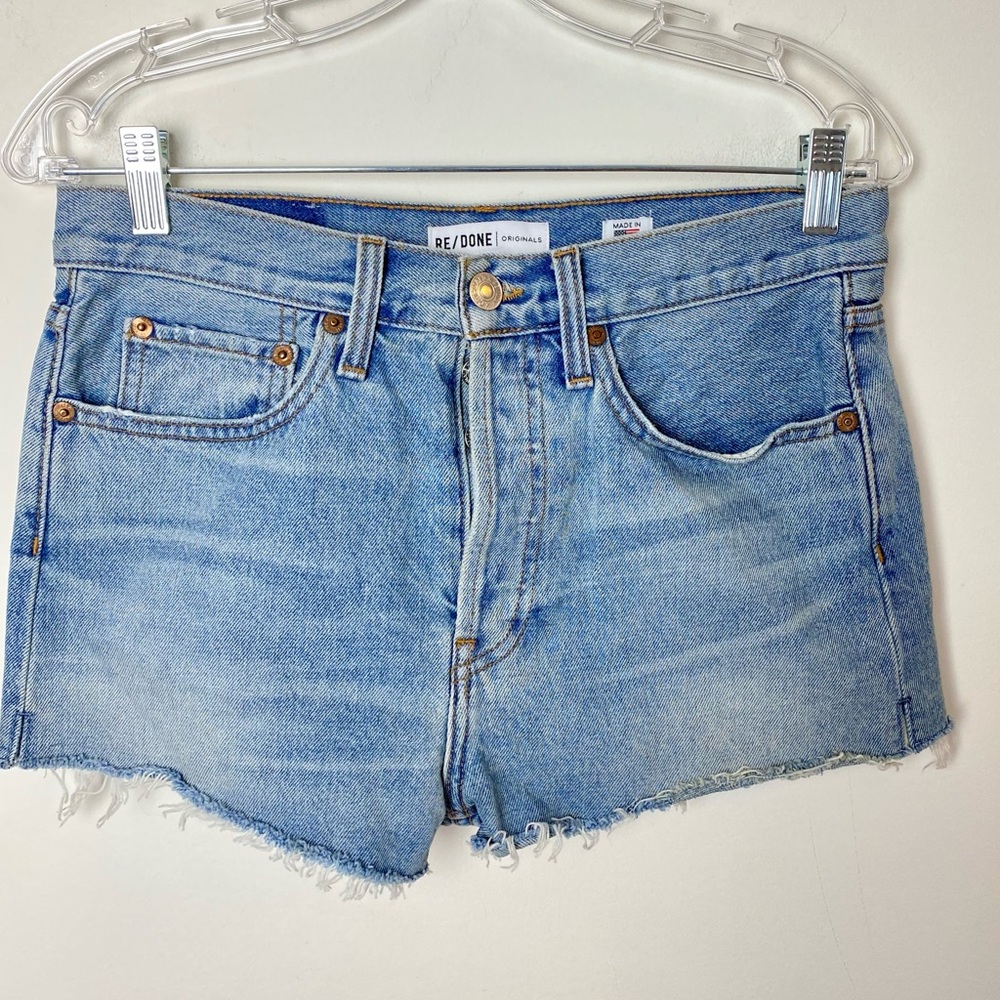 Re/Done the shorts in Dirty Destroy Button Fly - Picture 2 of 14